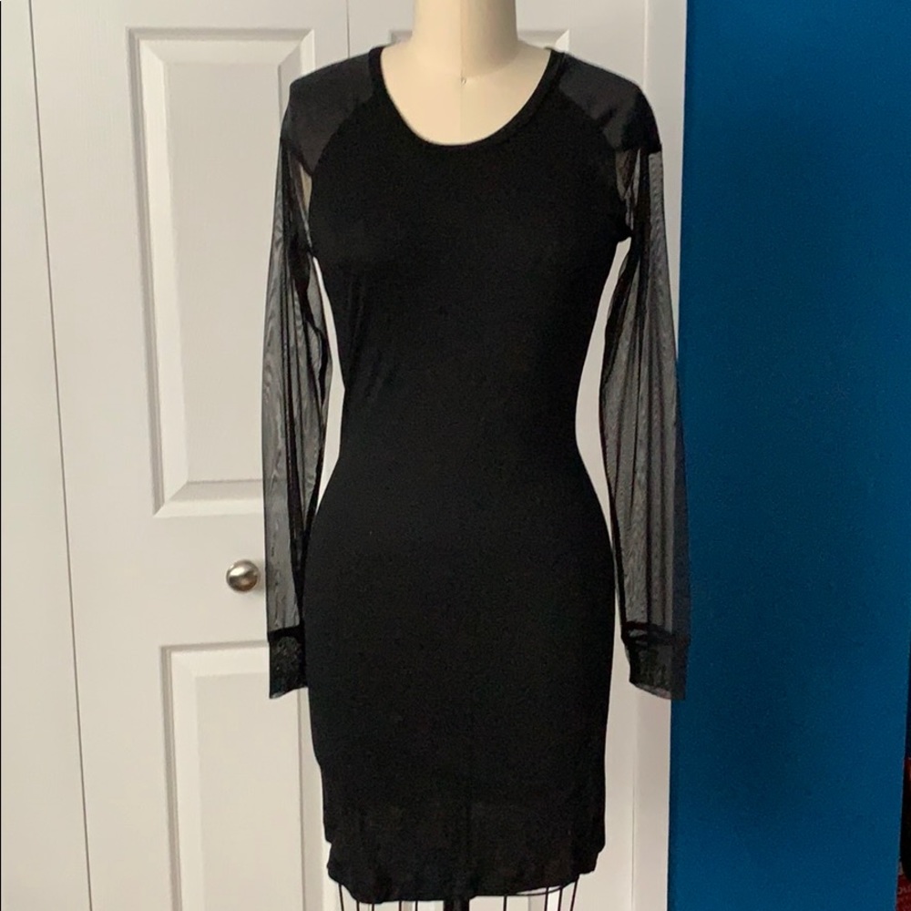 Black Body Hugging Shirt Dress